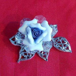 VINTAGE, 1980'S, ITALIAN MADE, CARLUCCI CRYSTAL FLOWER, MINT IN THE BOX!!!